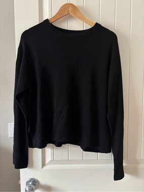 Lululemon Cashlu Boxy Crewneck Sweater Black Cashmere Blend M/L